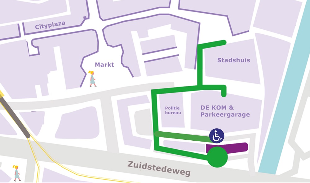 Route Stadshuis Zoomstede Nieuwegein.