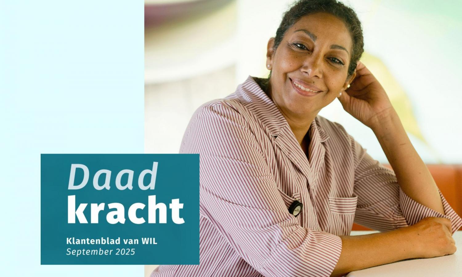 Daadkracht september 2025. Met een foto van Fatiha erbij. 